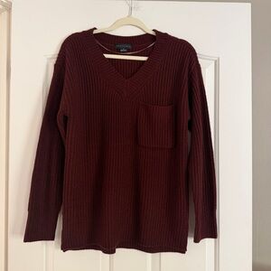 Sanctuary Women's V-Neck Sweater - Rich Burgundy